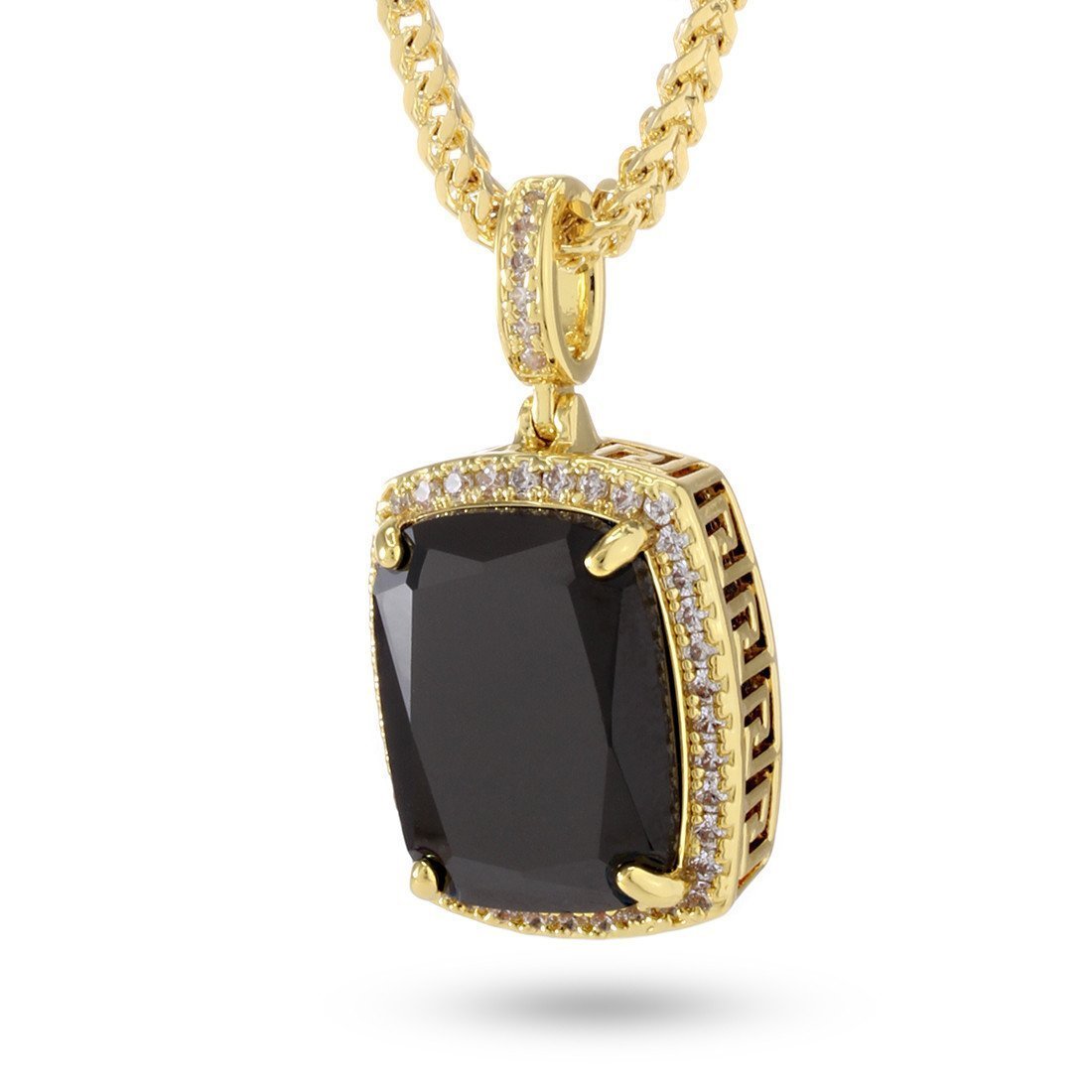 Onyx Crown Julz Necklace  in  14K Gold / 1.5" by Kingices