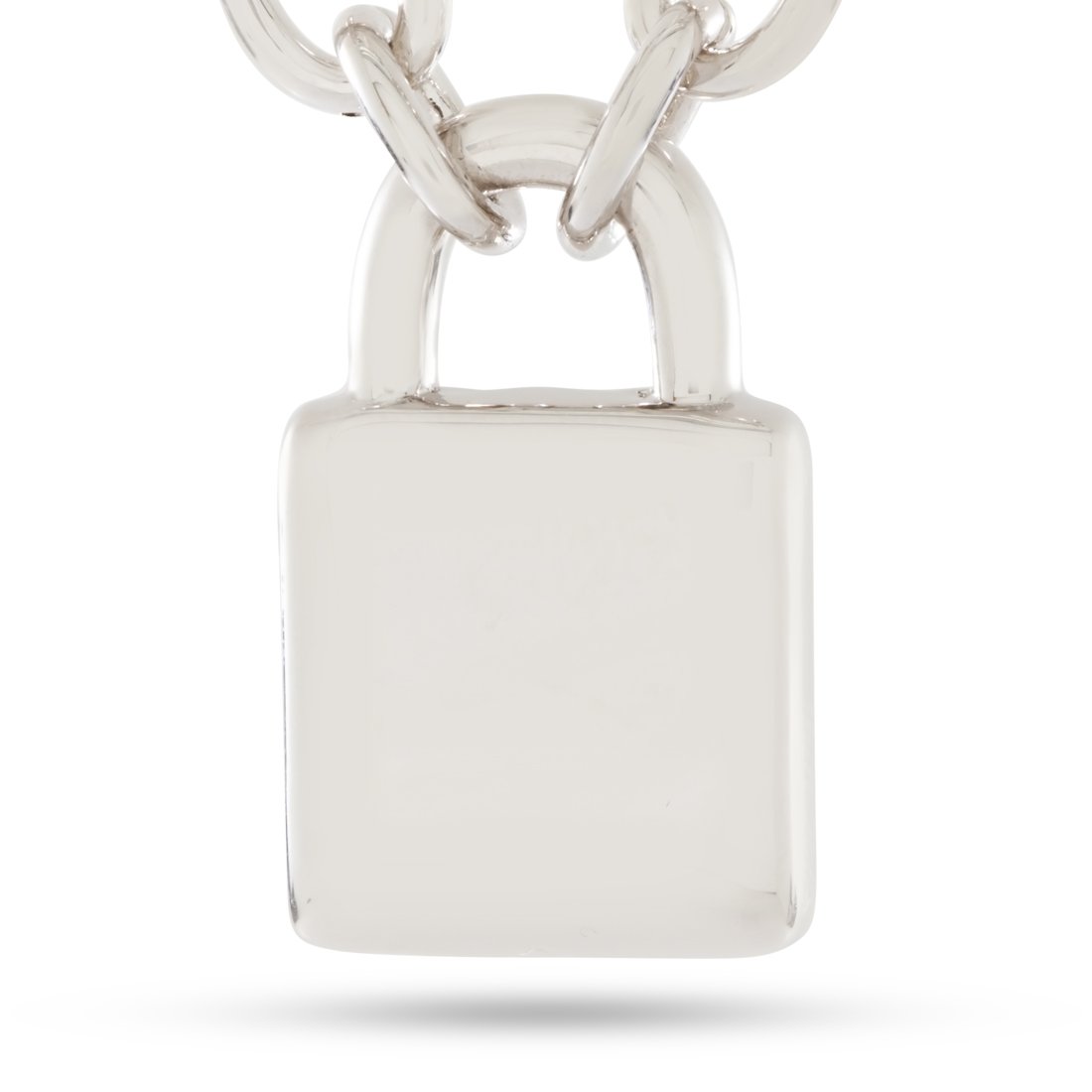 Original Padlock Necklace  in  White Gold / 1.2" by Kingices