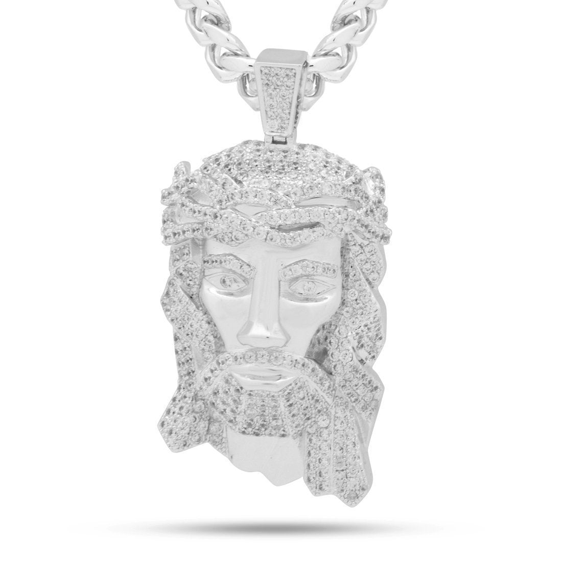 Our Savior Necklace  in  White Gold / 2.5" by Kingices