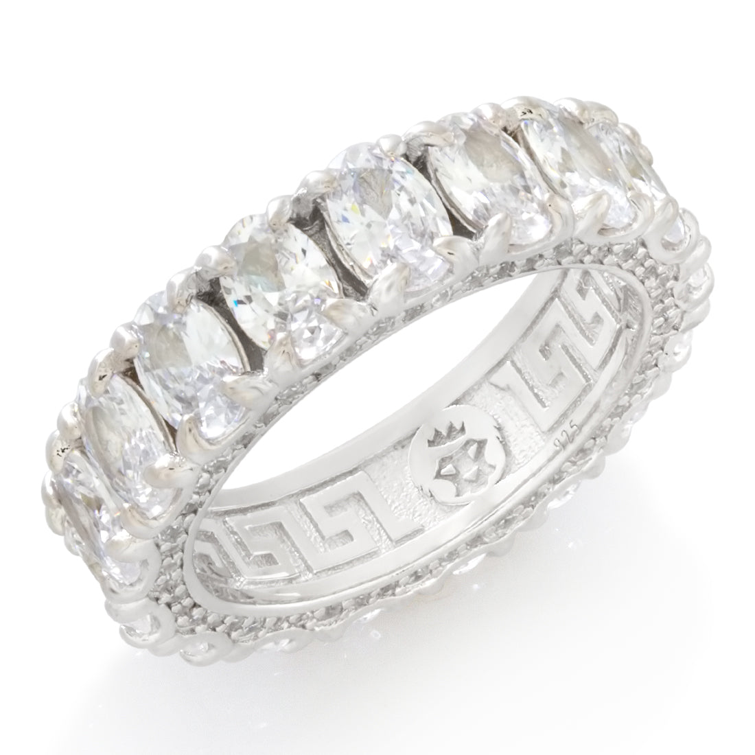 Oval-Cut Ring  in  Sterling Silver / White Gold / 7 by Kingices