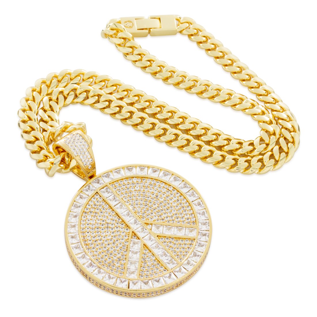 Peace and Love Medallion Necklace  in  by Kingices