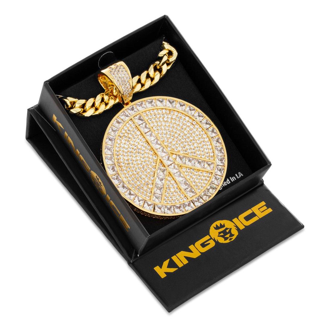 Peace and Love Medallion Necklace  in  by Kingices