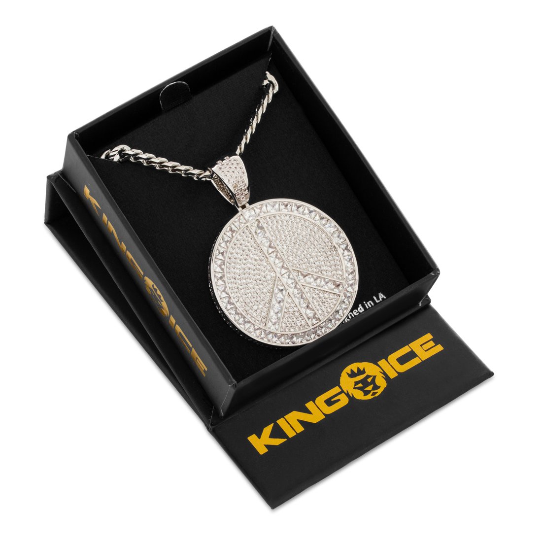 Peace and Love Medallion Necklace  in  by Kingices
