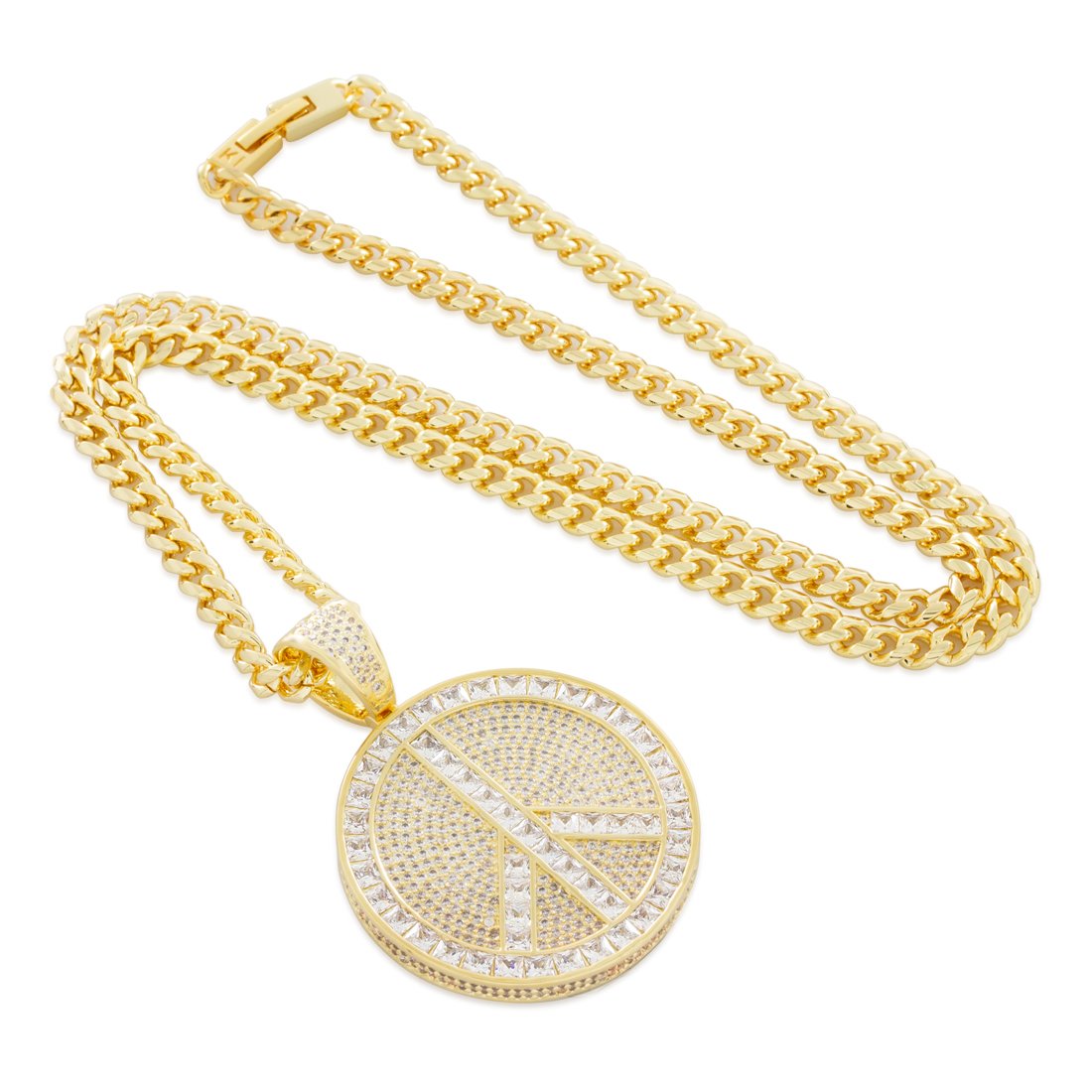 Peace and Love Medallion Necklace  in  by Kingices