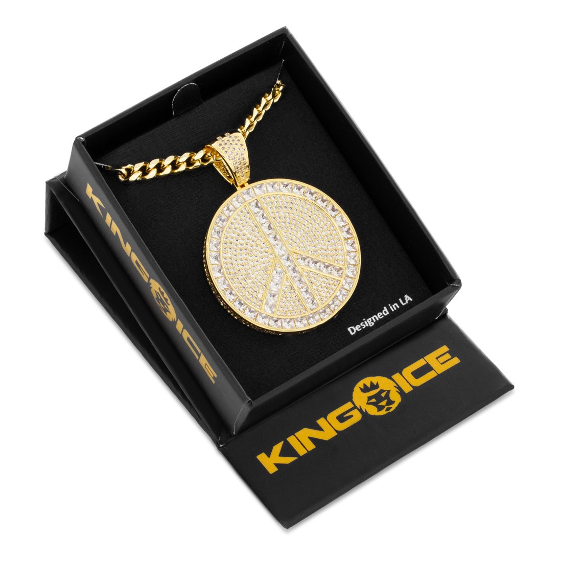 Peace and Love Medallion Necklace  in  by Kingices