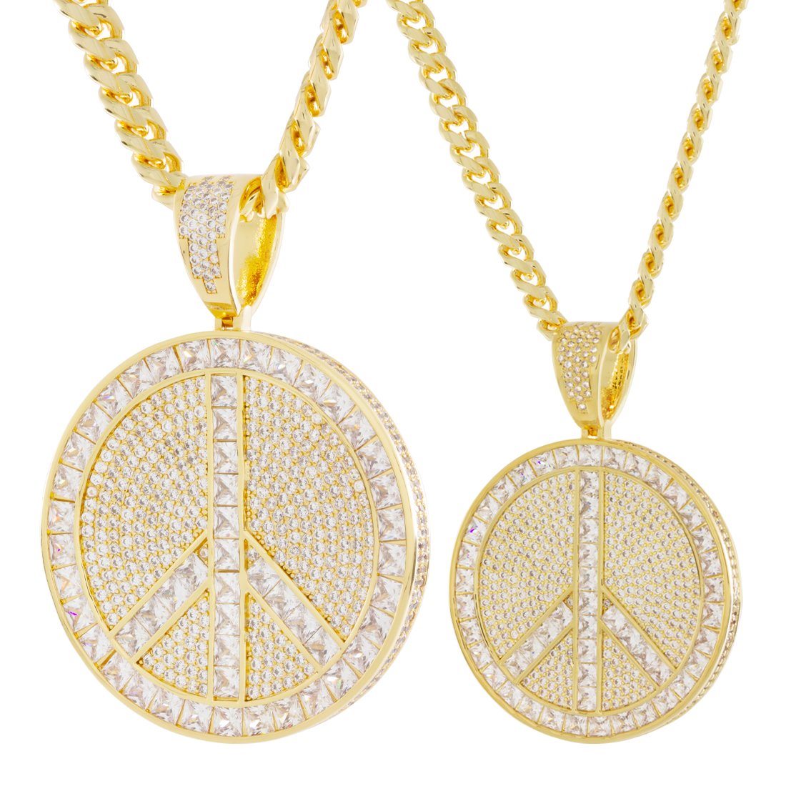 Peace and Love Medallion Necklace  in  by Kingices