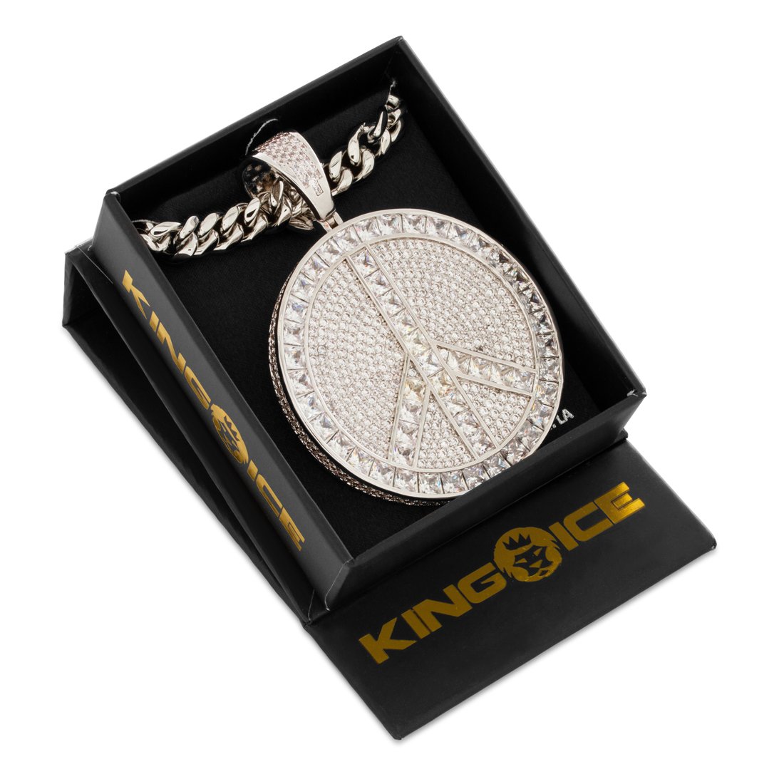 Peace and Love Medallion Necklace  in  by Kingices