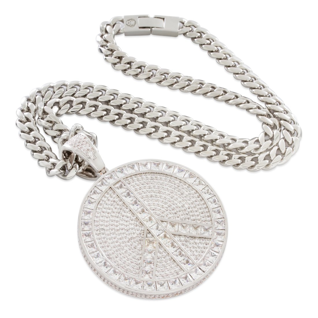 Peace and Love Medallion Necklace  in  by Kingices