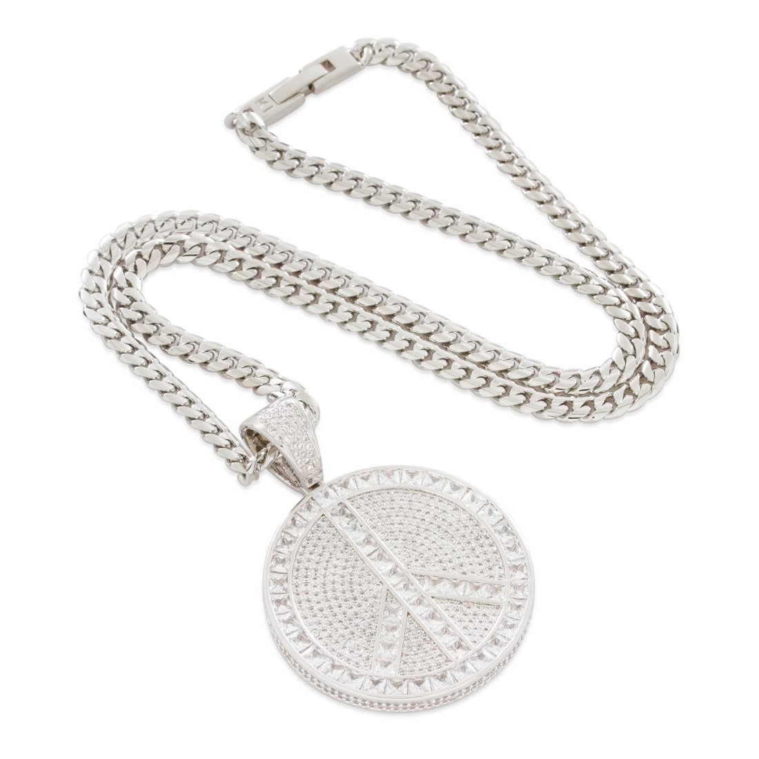 Peace and Love Medallion Necklace  in  by Kingices
