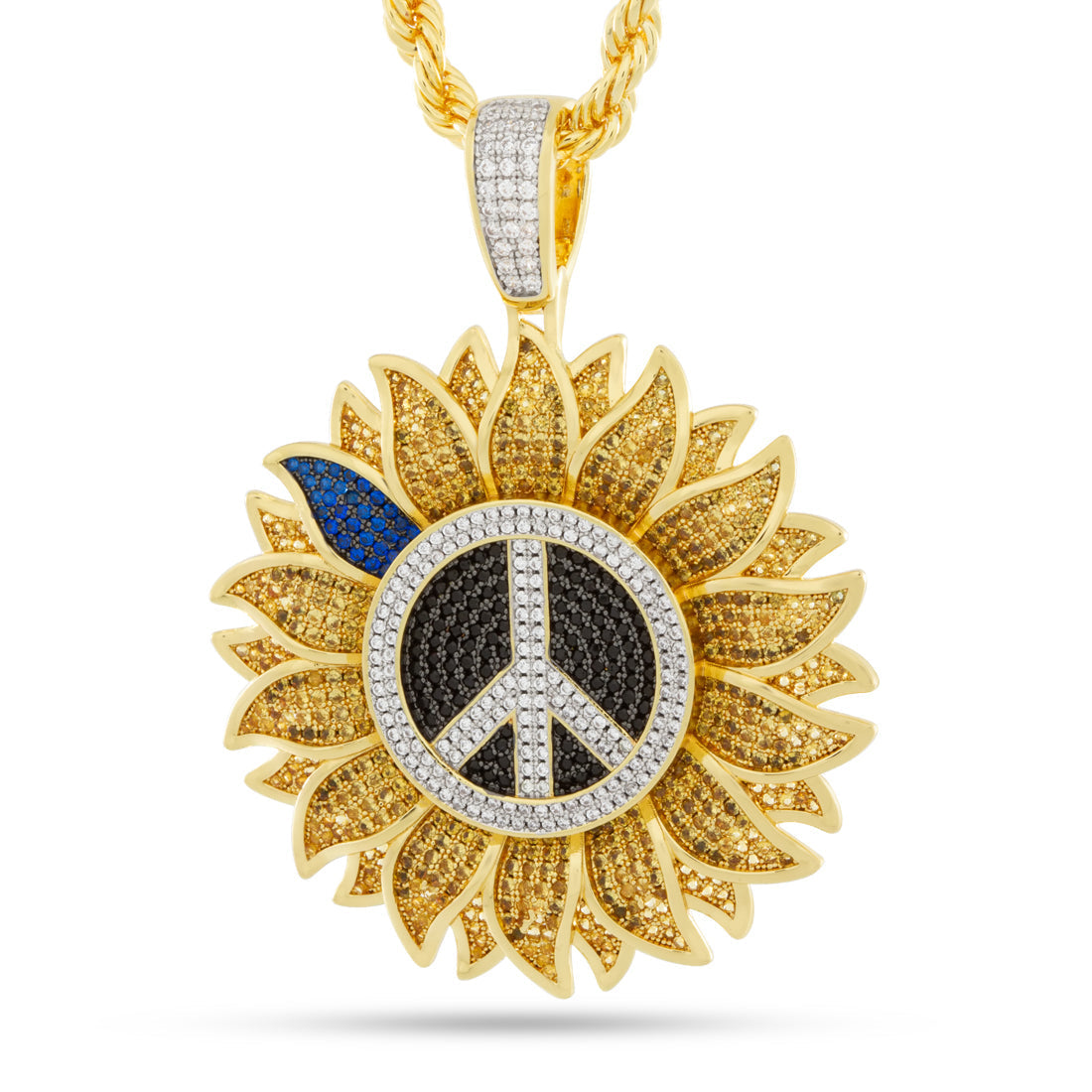 Peace for Ukraine Necklace  in  14K Gold / 2.4" by Kingices