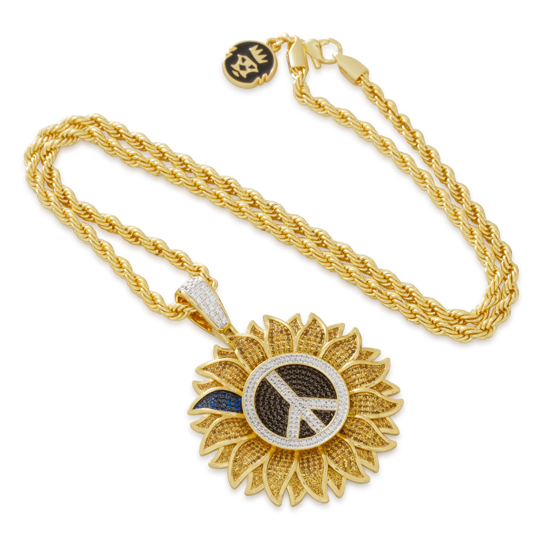 Peace for Ukraine Necklace  in  14K Gold / 2.4" by Kingices