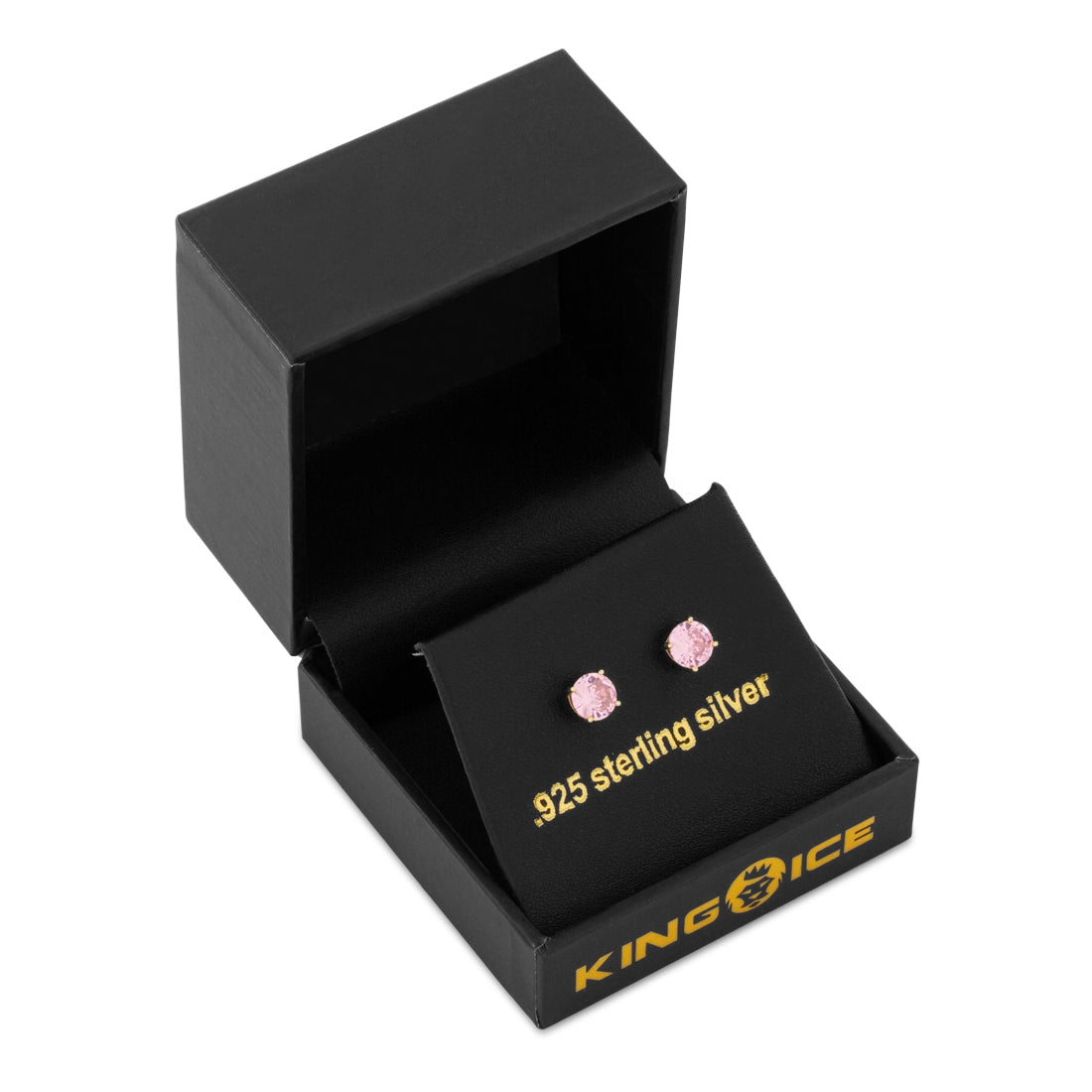 Pink Brilliant-Cut Stud Earrings  in  by Kingices