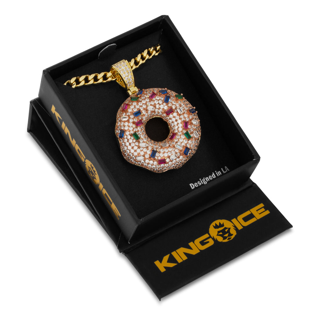Pink Donut Necklace  in  by Kingices