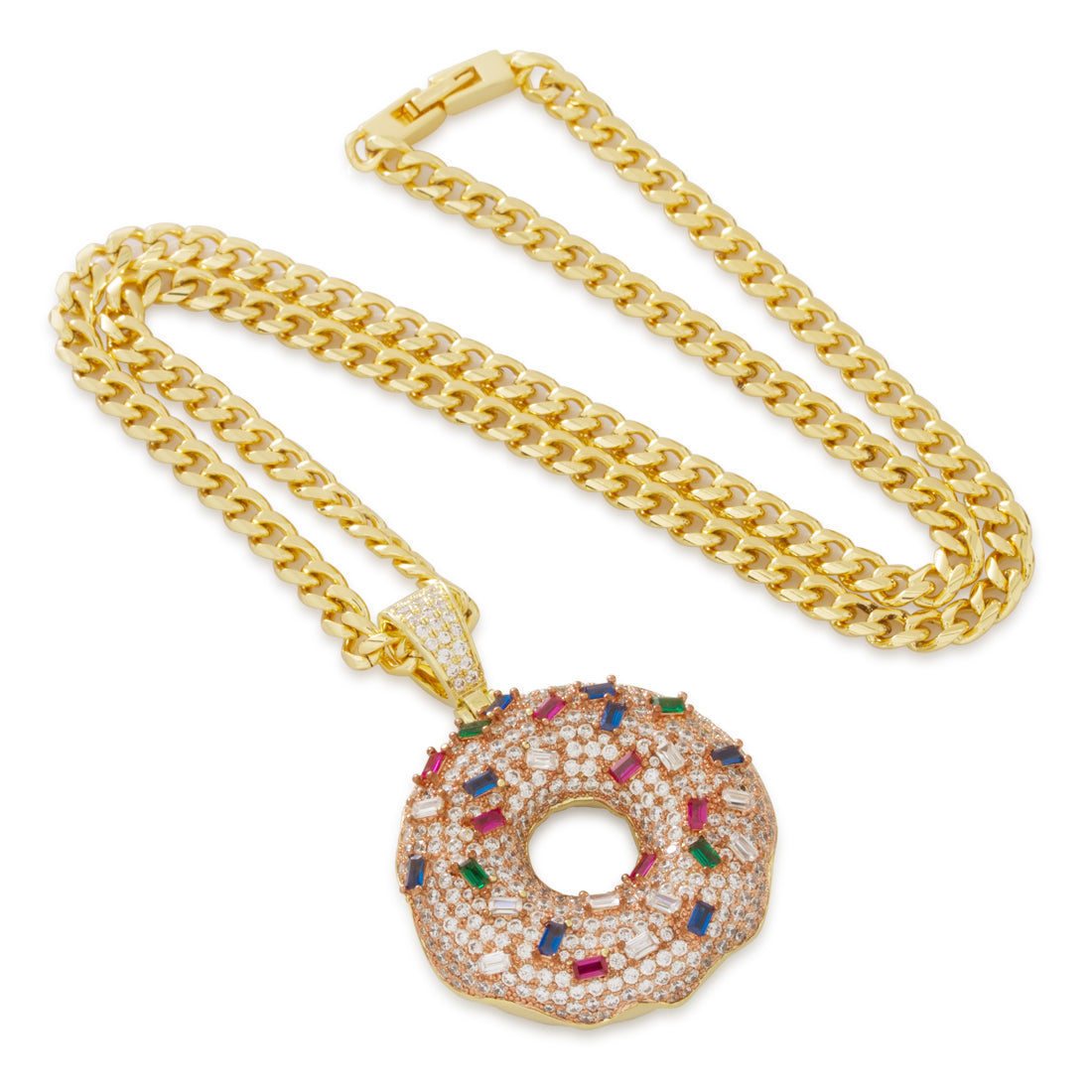 Pink Donut Necklace  in  by Kingices