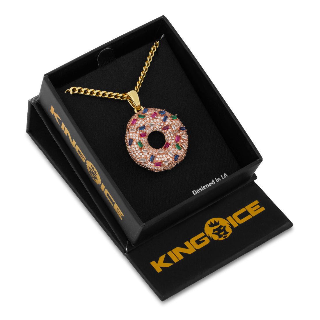 Pink Donut Necklace  in  by Kingices
