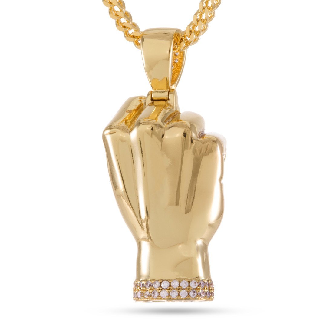 Power Fist Necklace  in  14K Gold / 1.8" by Kingices