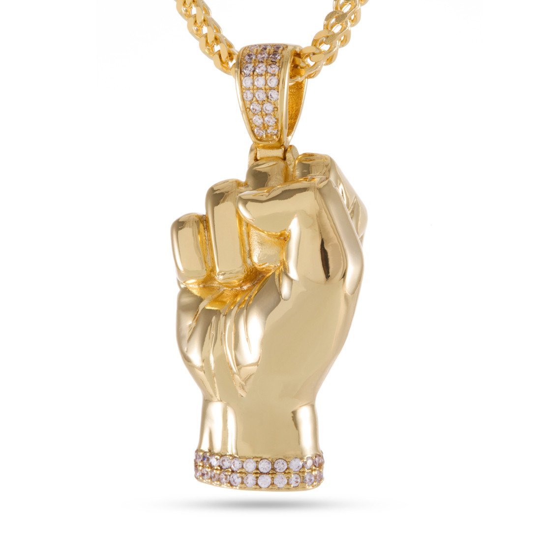 Power Fist Necklace  in  14K Gold / 1.8" by Kingices