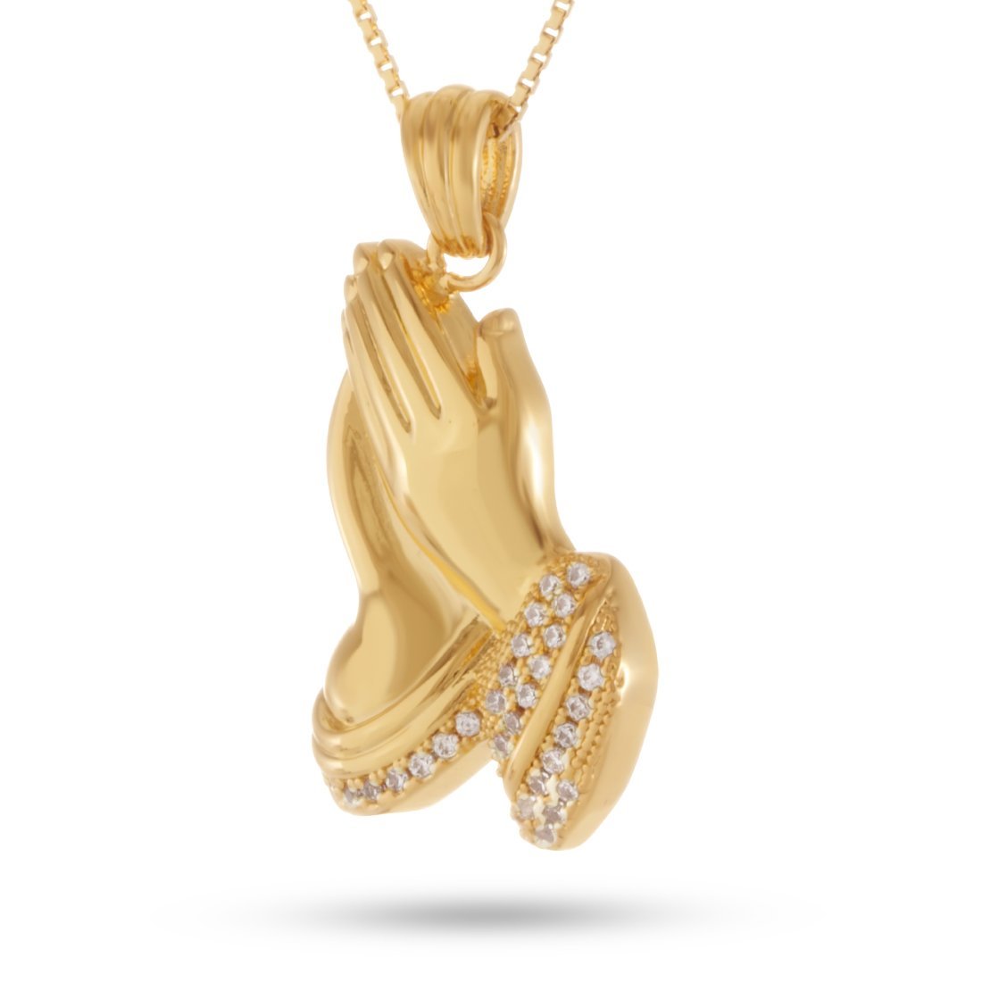 Praying Hands Emoji Necklace  in  14K Gold / 1.4" by Kingices