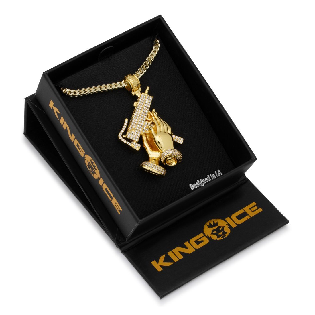 Praying Hands of Defense Necklace  in  by Kingices