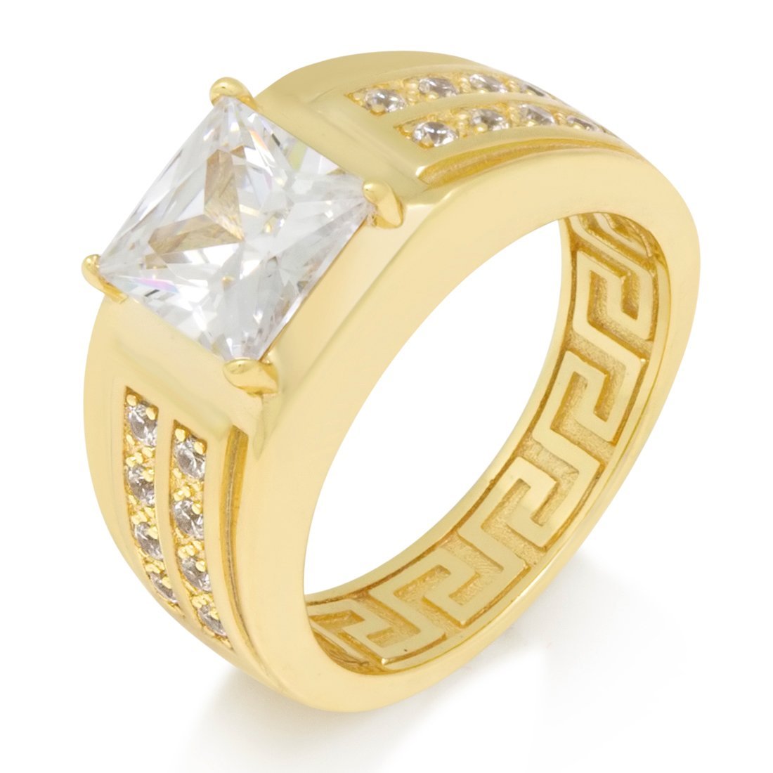 Princess-Cut Signet Ring  in  Sterling Silver / 14K Vermeil / 7 by Kingices