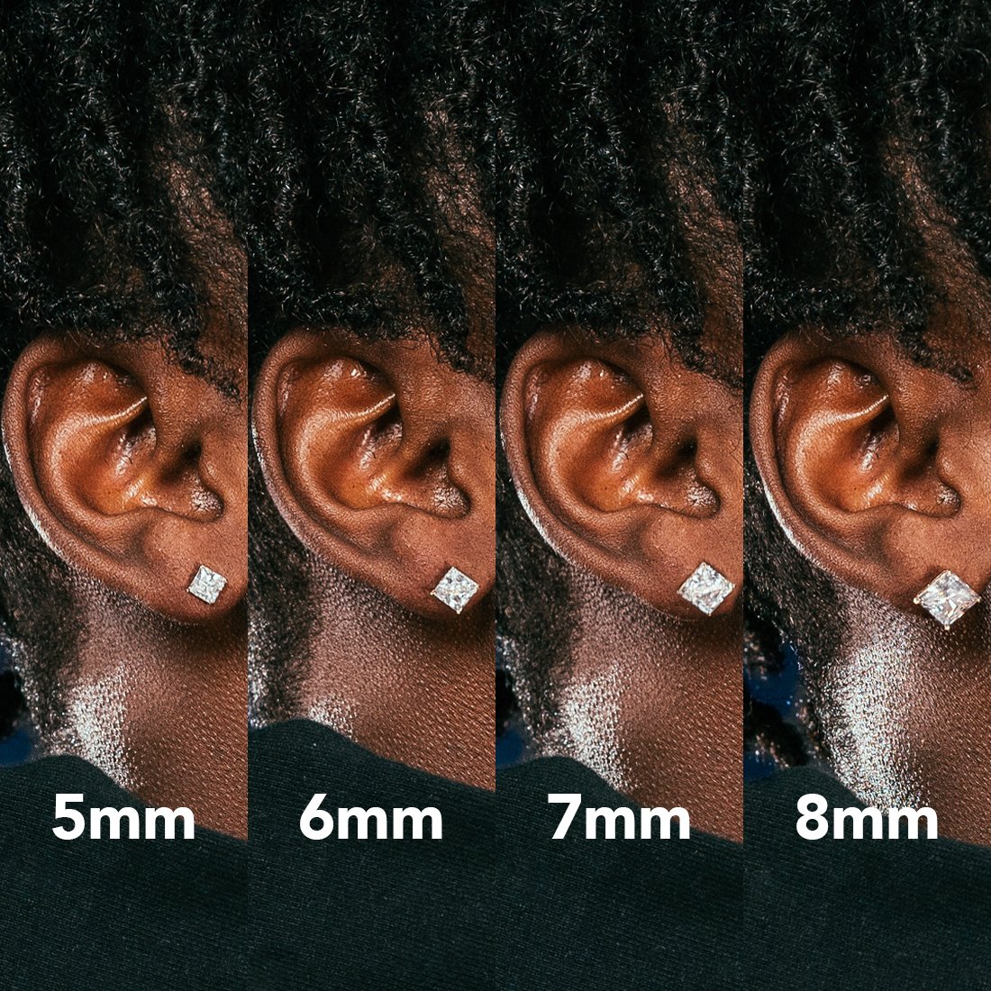 Princess-Cut Stud Earrings  in  by Kingices