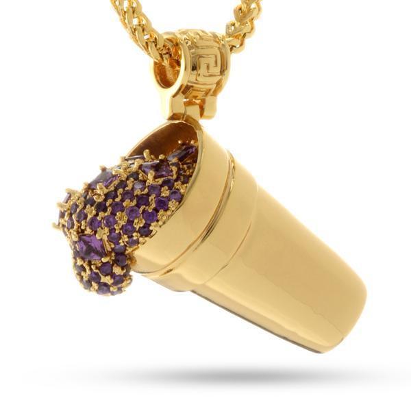 Purple Drank Necklace  in  14K Gold / 1.4" by Kingices