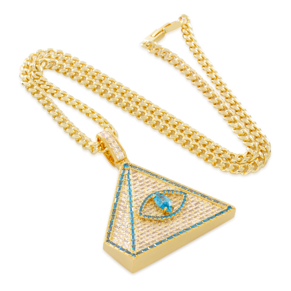 Pyramid of Enlightenment Necklace  in  14K Gold / 2.5" by Kingices