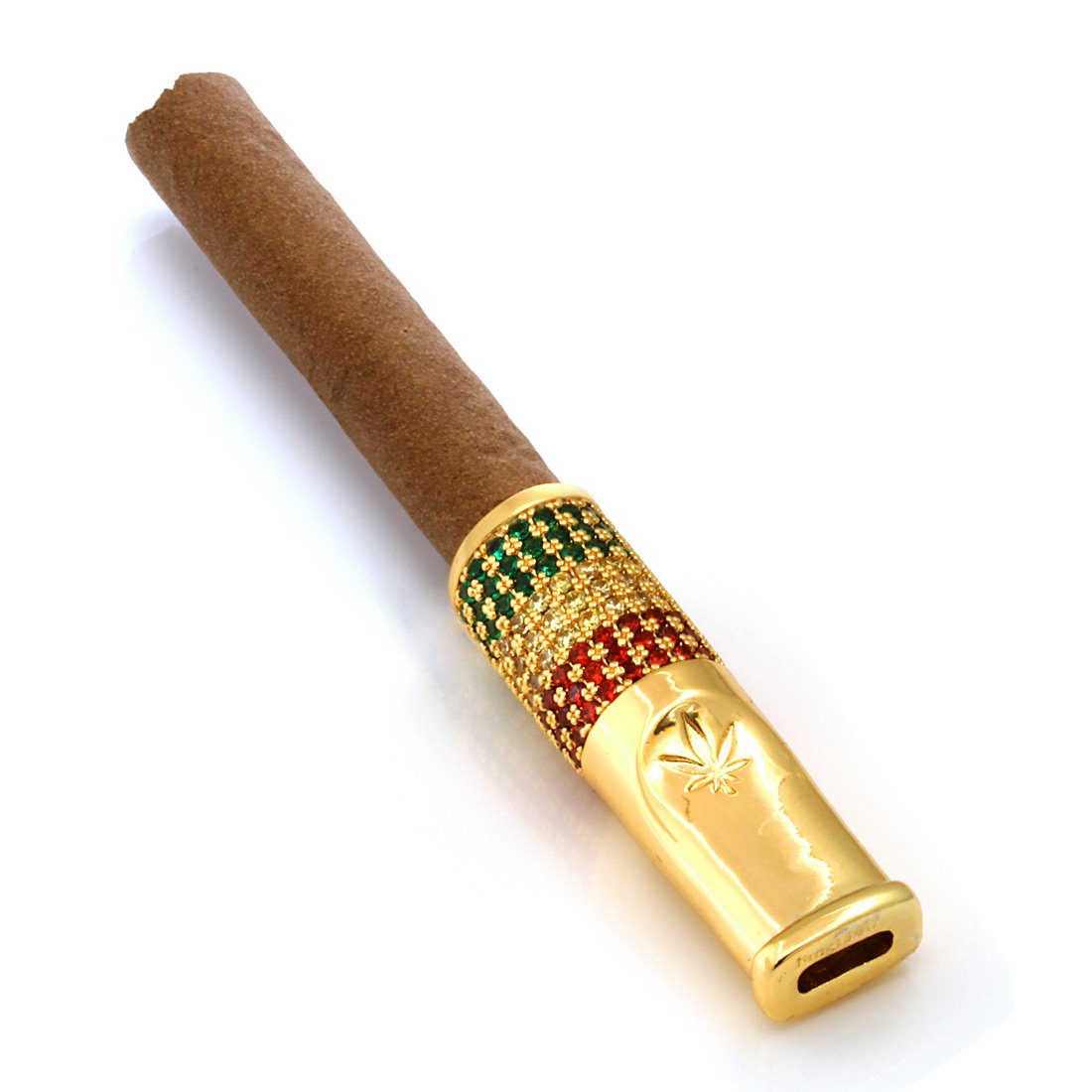 Rasta Blunt Tip  in  14K Gold by Kingices