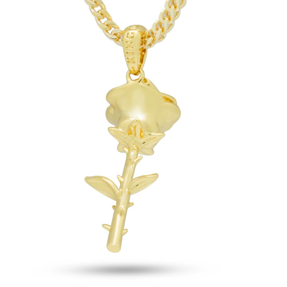 Rose Necklace  in  14K Gold / 1.6" by Kingices