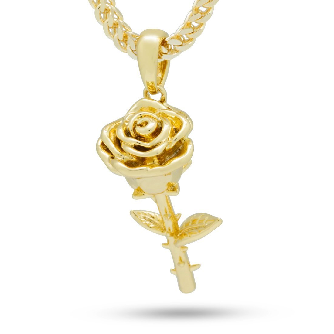 Rose Necklace  in  14K Gold / 1.6" by Kingices