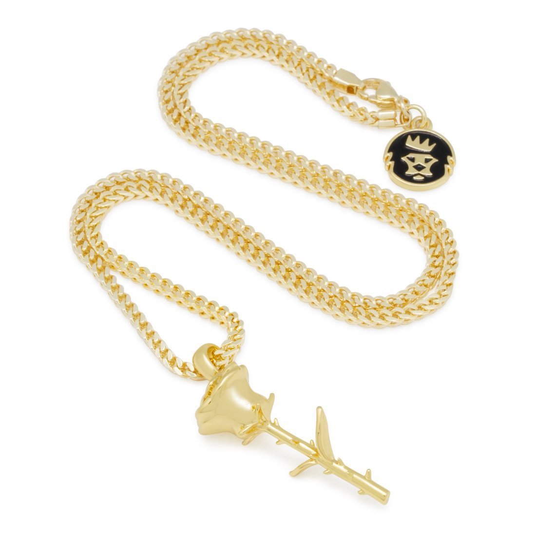 Rose Necklace  in  14K Gold / 1.6" by Kingices