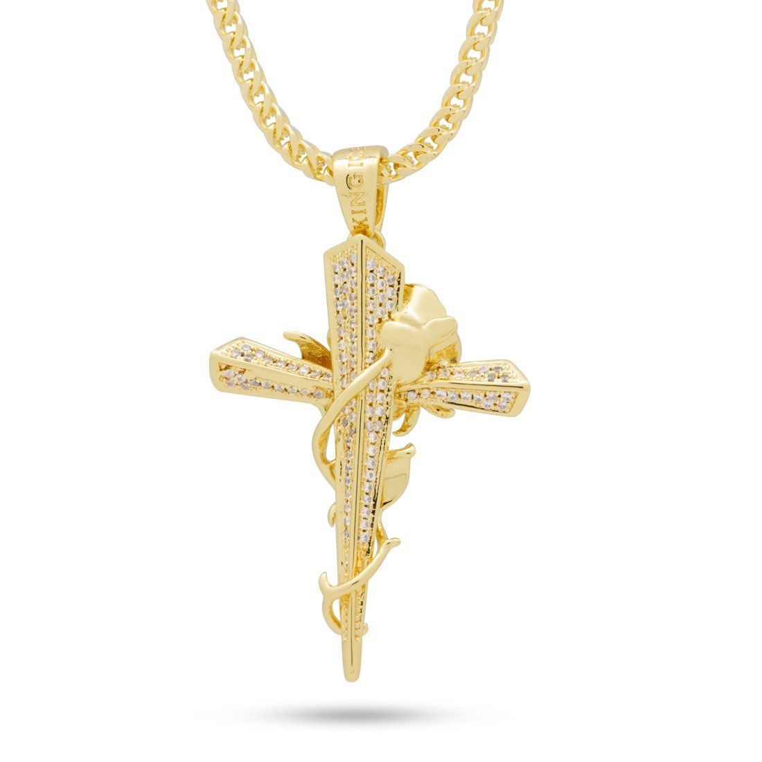 Rose Thorned Cross Necklace  in  by Kingices