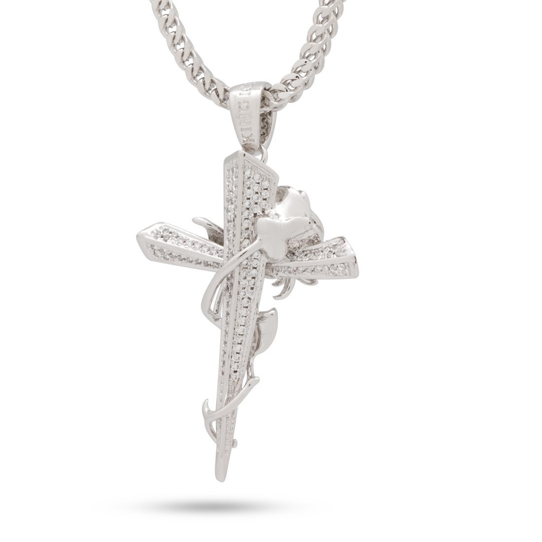 Rose Thorned Cross Necklace  in  by Kingices