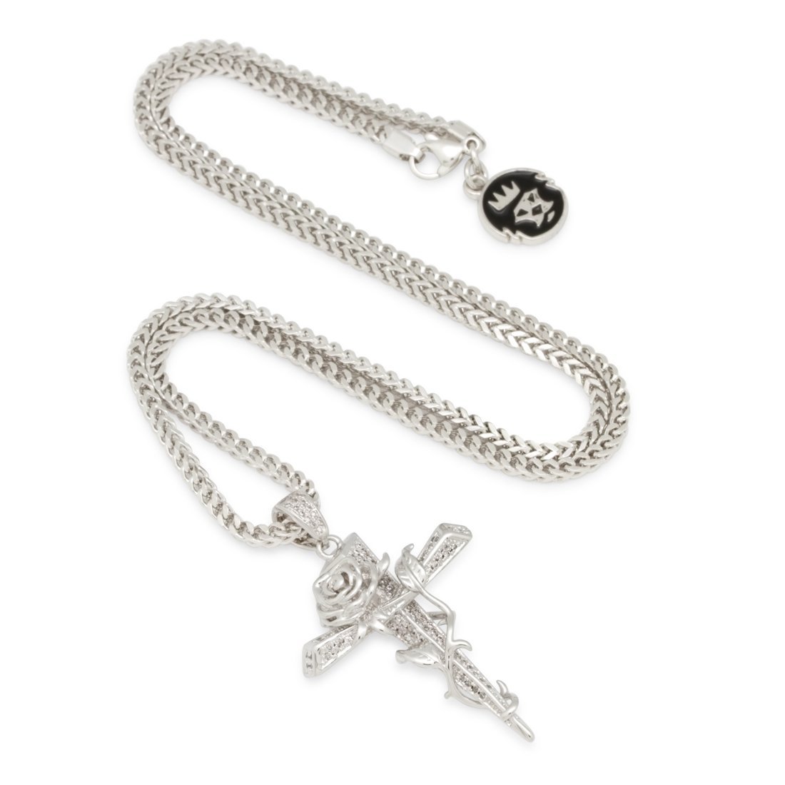 Rose Thorned Cross Necklace  in  by Kingices