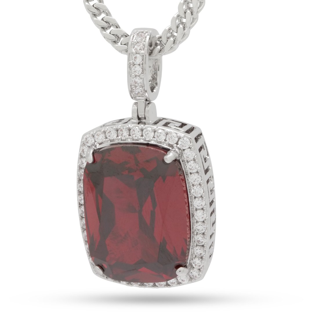 Ruby Crown Julz Necklace  in  White Gold / 1.5" by Kingices