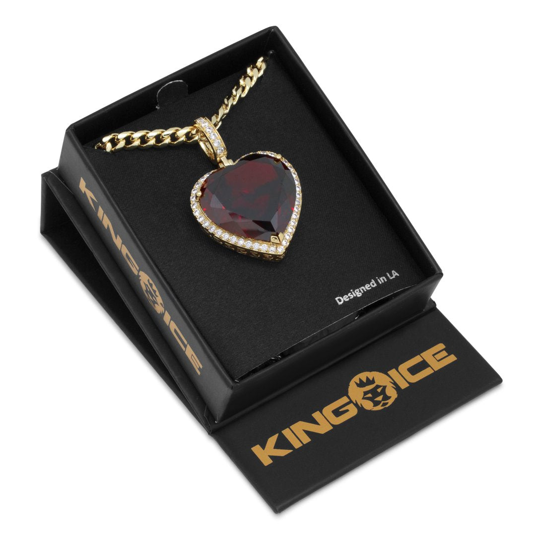 Ruby Heart Necklace  in  by Kingices