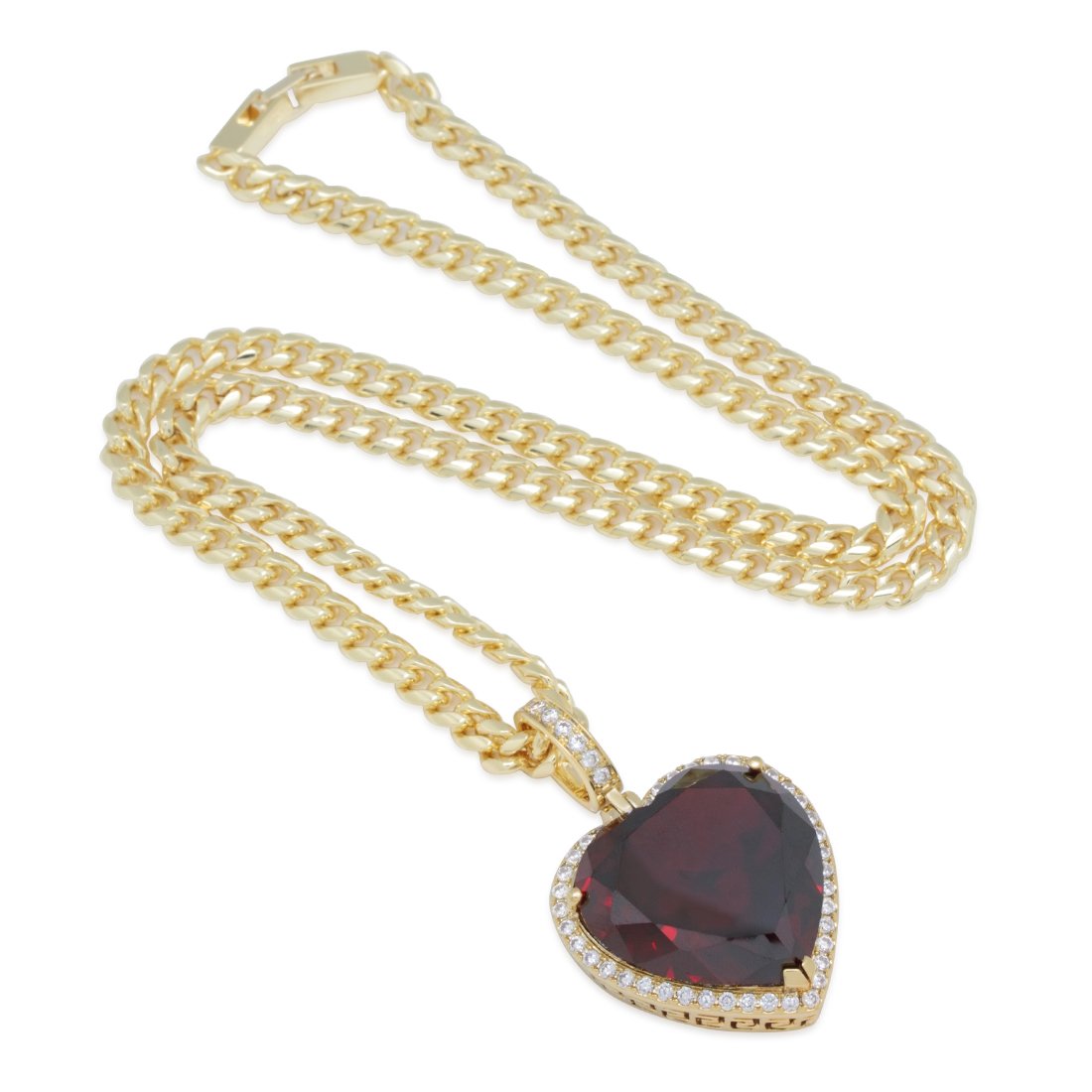 Ruby Heart Necklace  in  by Kingices