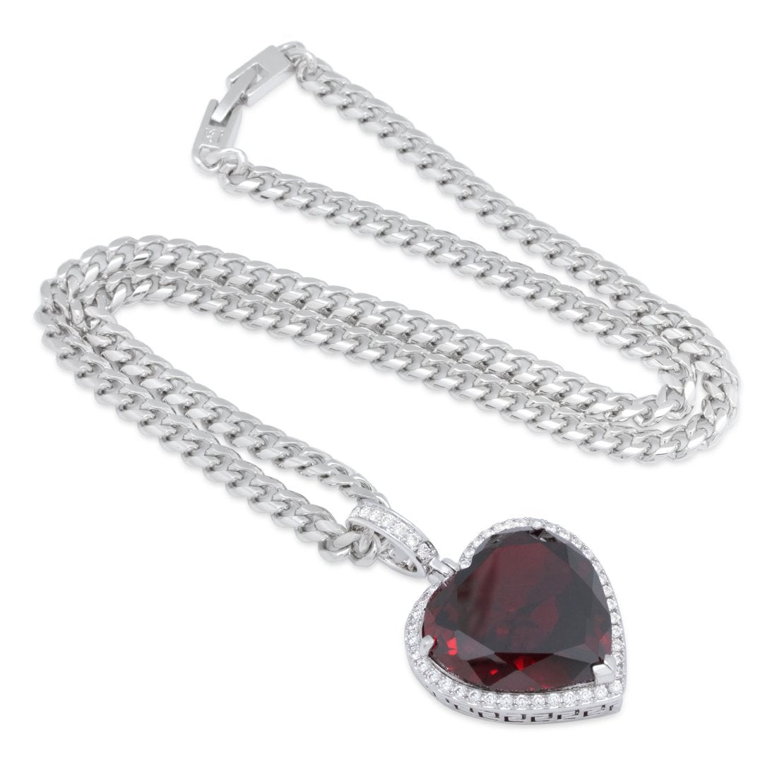 Ruby Heart Necklace  in  by Kingices