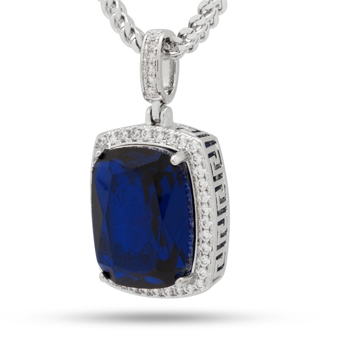 Sapphire Crown Julz Necklace  in  White Gold / 1.5" by Kingices