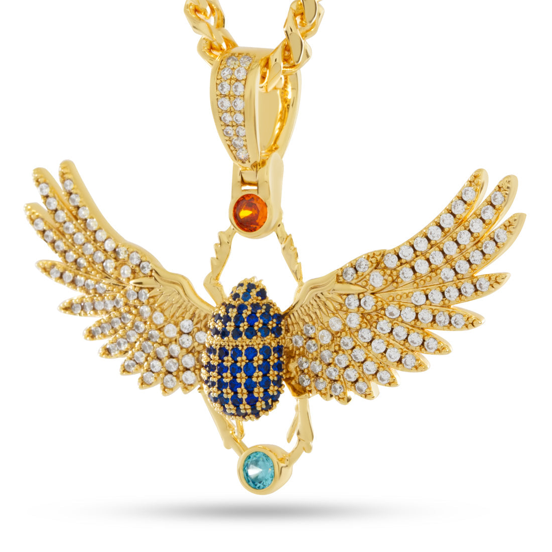 Scarab of Khepri Necklace  in  14K Gold / 1.8" by Kingices