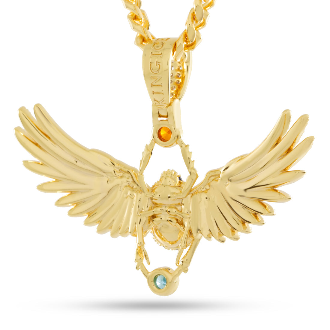 Scarab of Khepri Necklace  in  14K Gold / 1.8" by Kingices