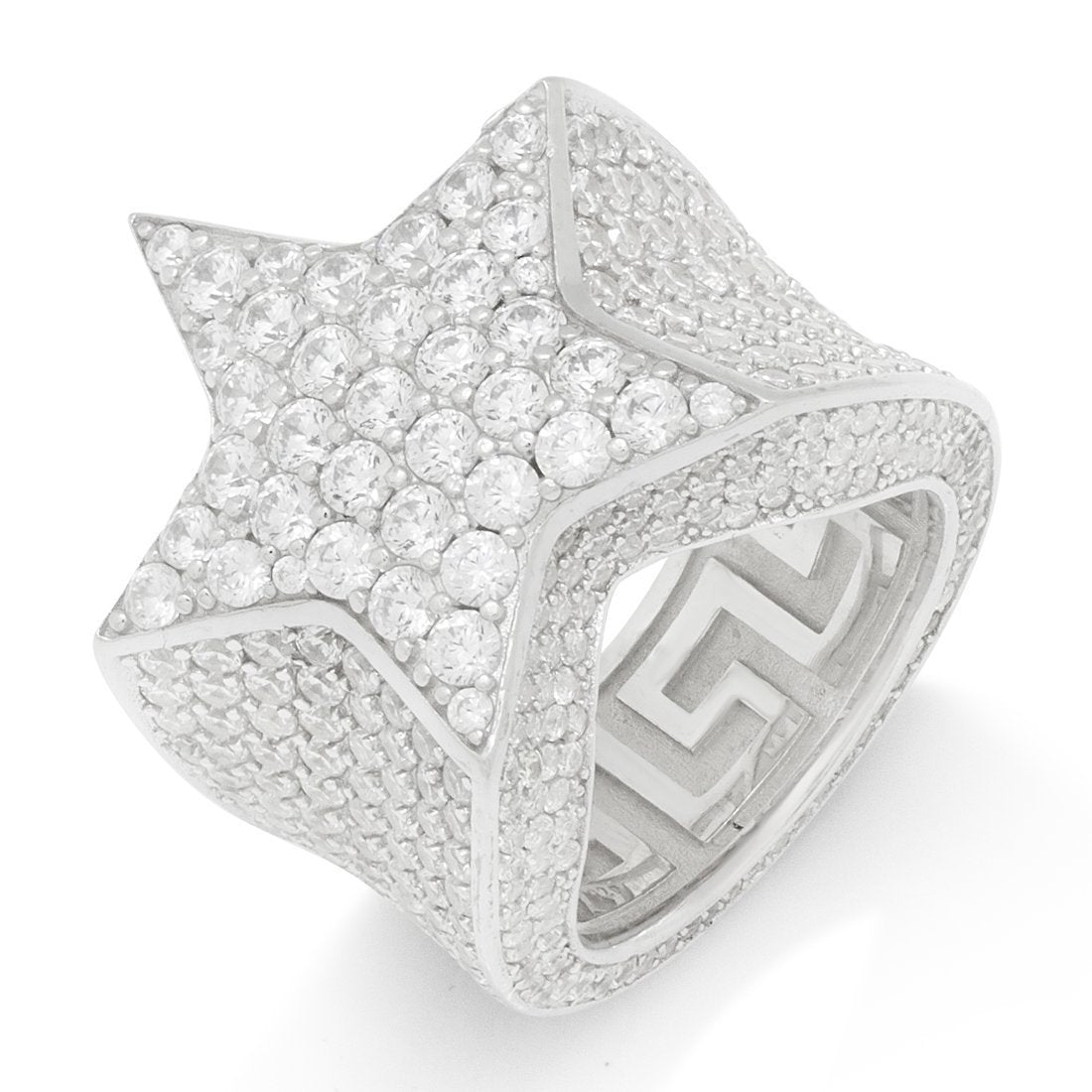 Shooting Star Ring  in  Sterling Silver / White Gold / 7 by Kingices