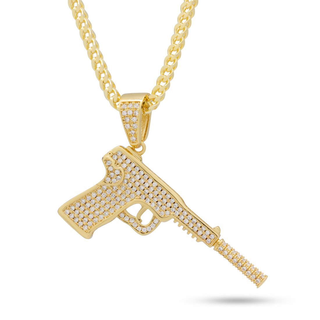 Silencer Necklace  in  14K Gold / 1.7" by Kingices