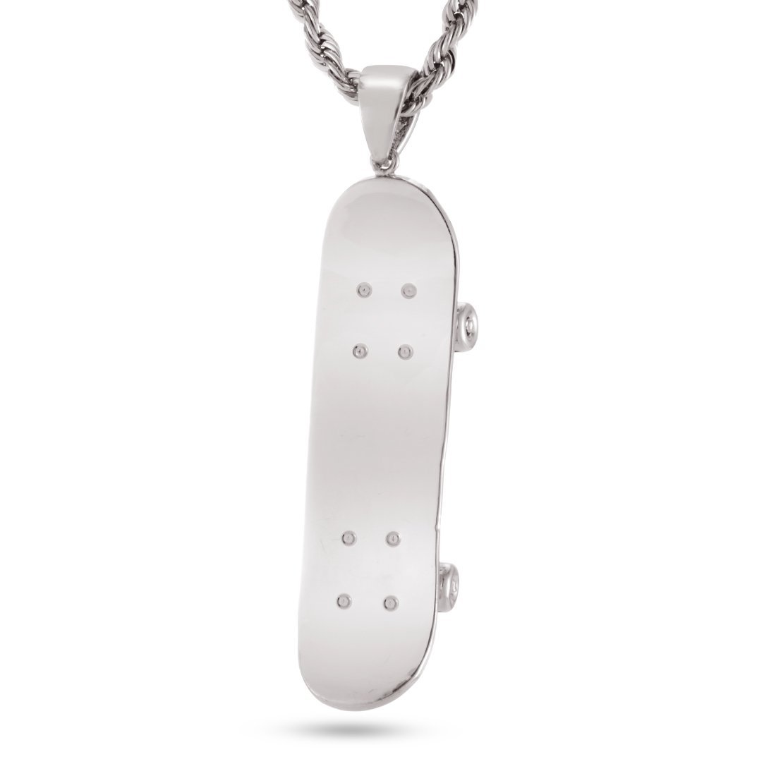 Skateboard Necklace  in  White Gold / L by Kingices