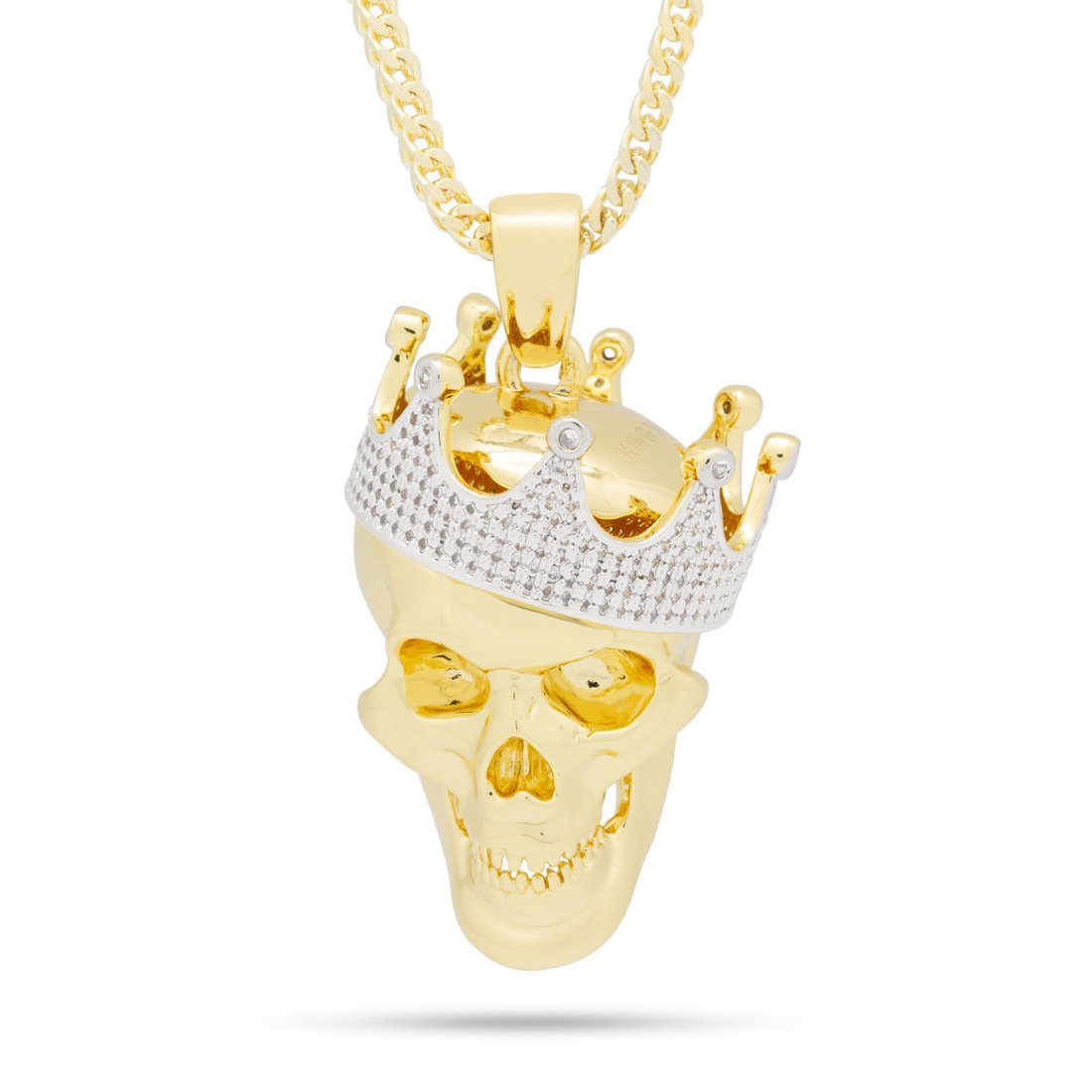 Skull King Necklace  in  14K Gold / 1.9" by Kingices
