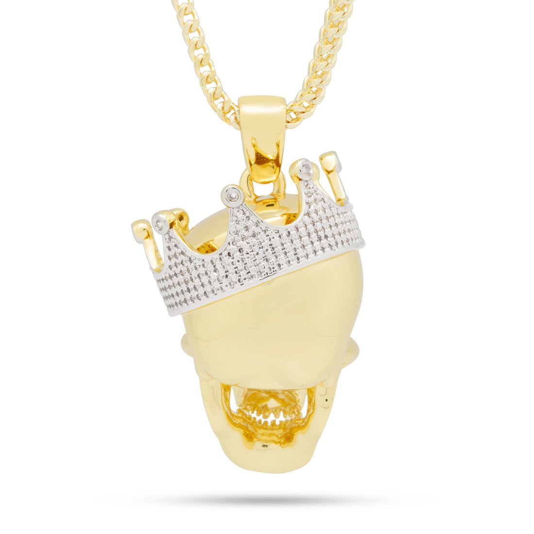 Skull King Necklace  in  14K Gold / 1.9" by Kingices