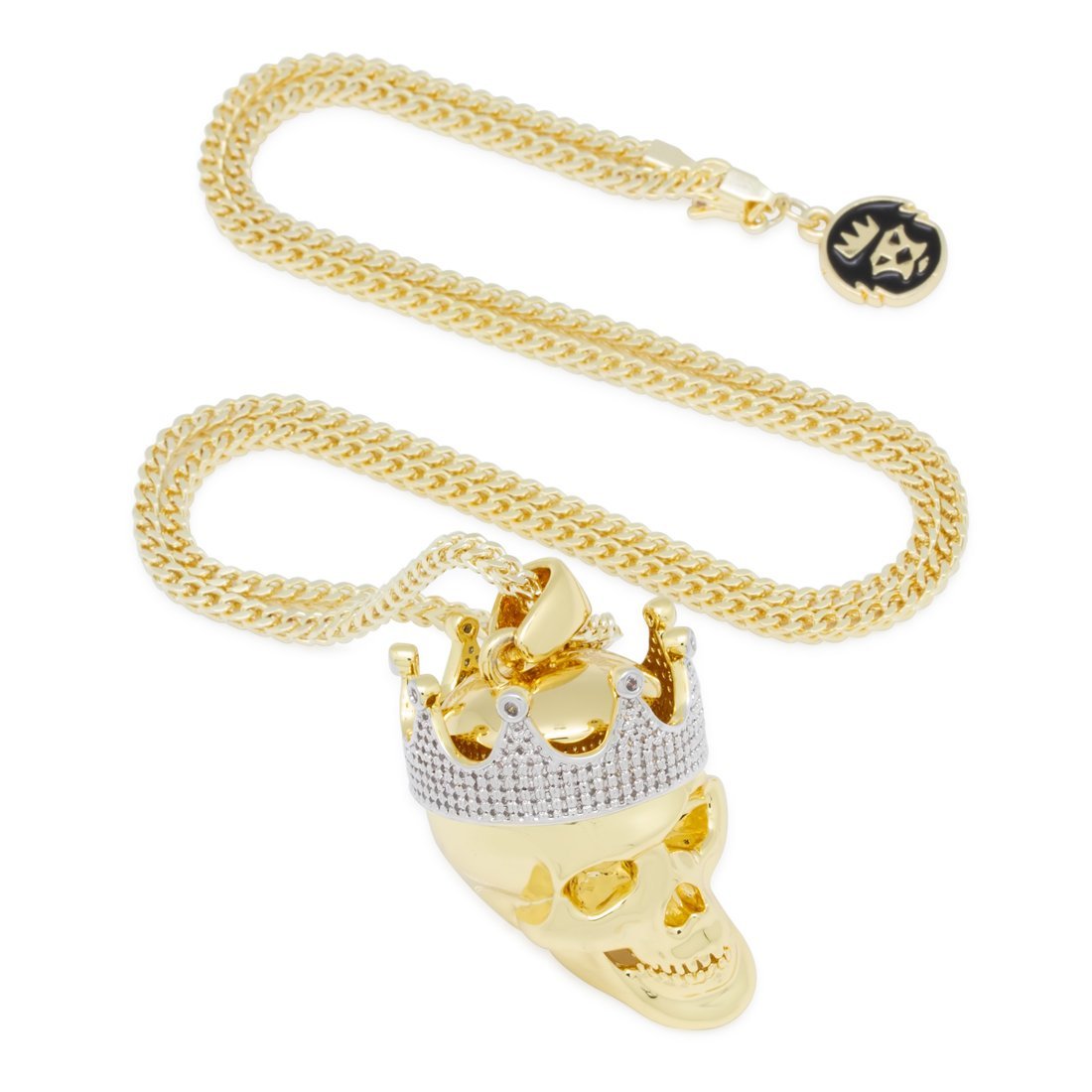 Skull King Necklace  in  14K Gold / 1.9" by Kingices