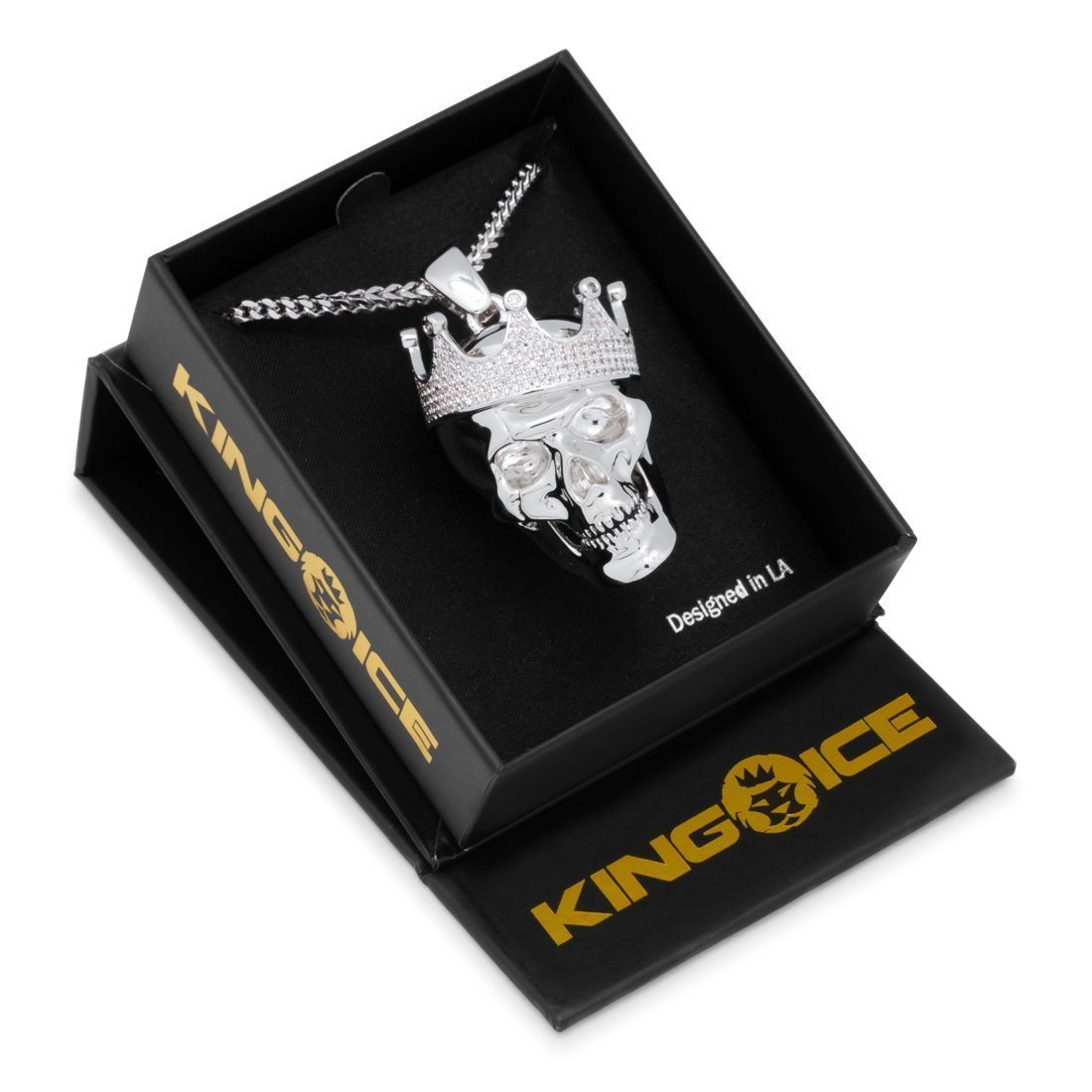 Skull King Necklace  in  14K Gold / 1.9" by Kingices