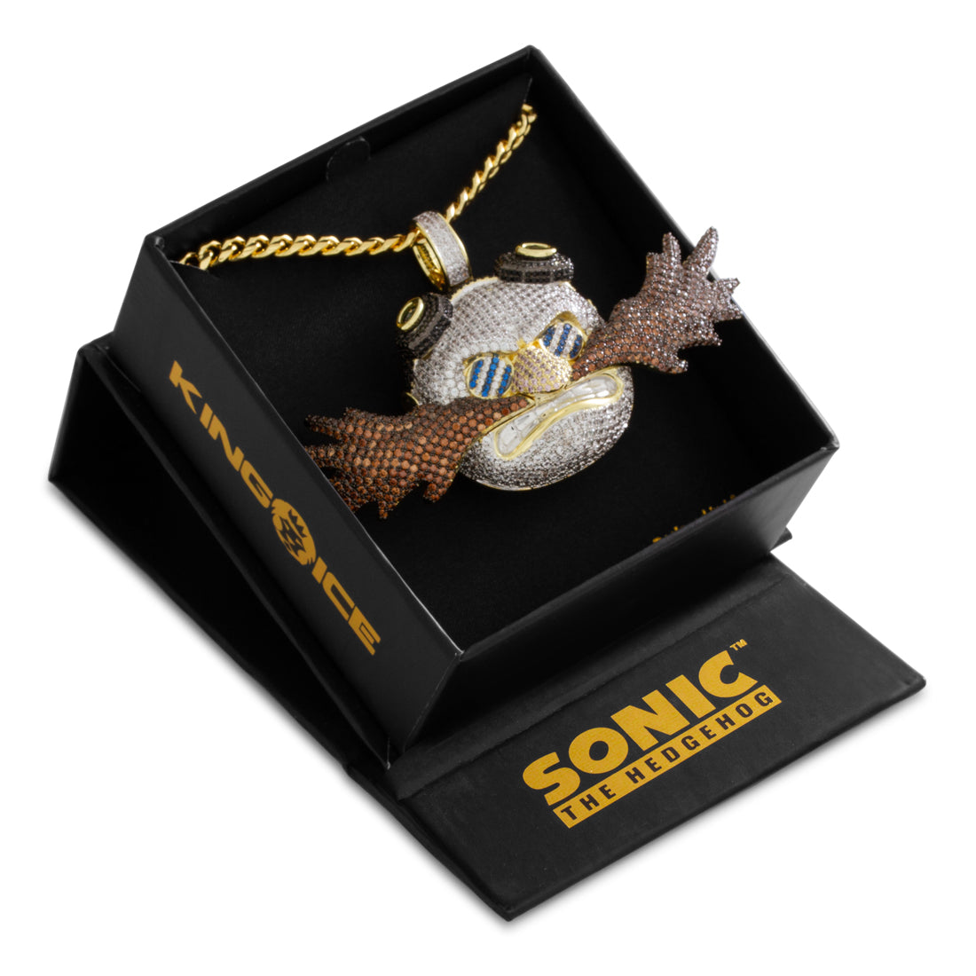 Sonic the Hedgehog x Kingices - Dr. Eggman Necklace  in  Gold Plated / 14K Gold / 2.1" by Kingices