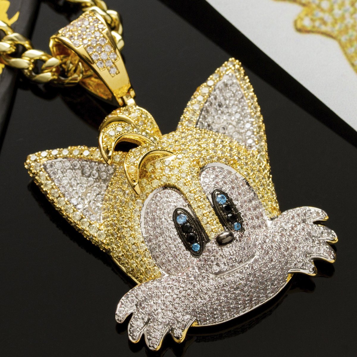 Sonic the Hedgehog x Kingices - Tails Necklace  in  14K Gold / 2.4" by Kingices